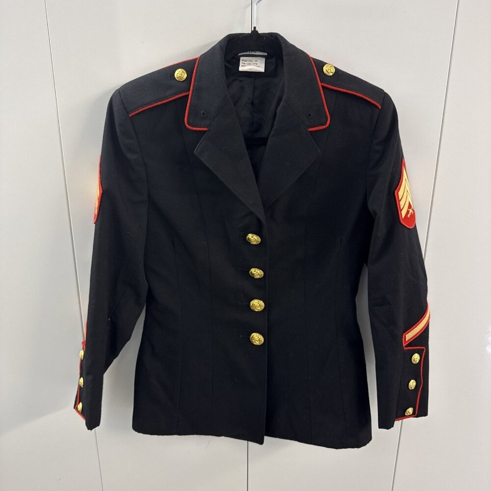 USMC Women’s Dress Blues Coat Size 8S E-5 Sergeant DLA By Bremen-Bowdon